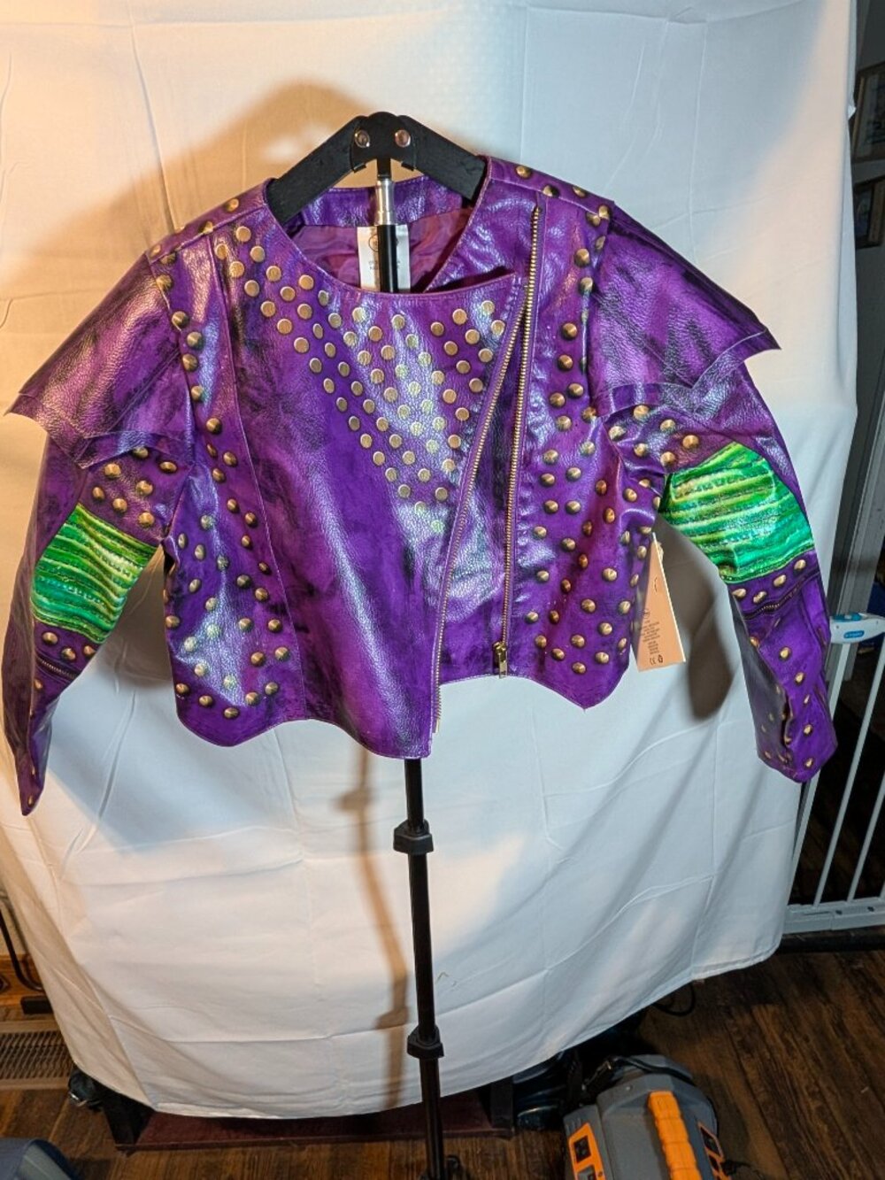 Disney Costume Descendants Mal Moto Jacket Sz Youth 9-10 Authentic Rare NWT